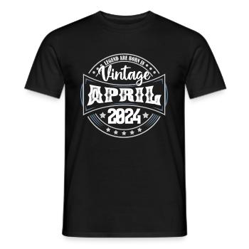 April 2024. Geburtstagsgeschenk April 2024 April - Männer T-Shirt - Schwarz - Vorne - AI Model Male 178 light (178cm)