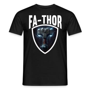 Papa Vathor Va Thor Fête des pères Fête des pères Cadeau de fête des pères - T-shirt homme - noir - Devant - AI Model Male 178 light (178cm)
