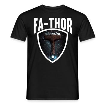 Papa Vathor Va Thor Fête des pères Fête des pères Cadeau de fête des pères - T-shirt homme - noir - Devant - AI Model Male 178 light (178cm)