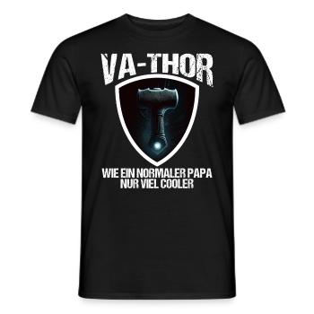 Papa Vathor Va Thor Vatertag Vatertagsgeschenk - Männer T-Shirt - Schwarz - Vorne - AI Model Male 178 light (178cm)