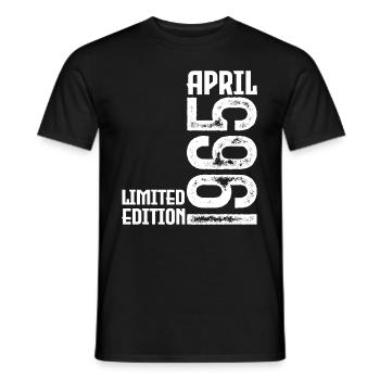 Gift April 1965. Birthday April 1965. April. - Men's T-Shirt - black - Front - AI Model Male 178 light (178cm)