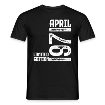 Cadeau Avril 1971. Anniversaire avril 1971. April. - T-shirt homme - noir - Devant - AI Model Male 178 light (178cm)