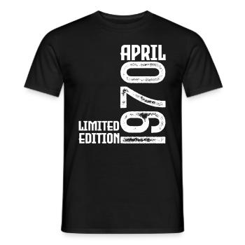 Gift April 1970. Birthday April 1970. April. - Men's T-Shirt - black - Front - AI Model Male 178 light (178cm)