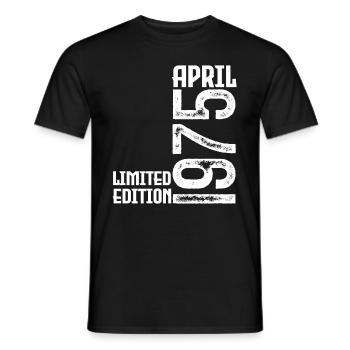 Cadeau Avril 1975. Anniversaire avril 1975. April. - T-shirt homme - noir - Devant - AI Model Male 178 light (178cm)
