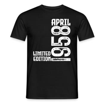 Cadeau Avril 1958. Anniversaire avril 1958. April. - T-shirt homme - noir - Devant - AI Model Male 178 light (178cm)