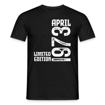 Cadeau Avril 1973. Anniversaire avril 1973. April. - T-shirt homme - noir - Devant - AI Model Male 178 light (178cm)