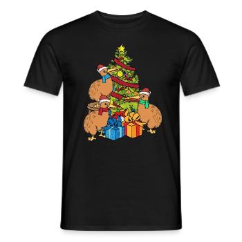 Christmas Kiwi Bird Australia Christmas Tree - Men's T-Shirt - black - Front - AI Model Male 178 light (178cm)