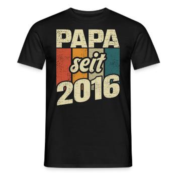 Papa Geschenk Papa 2016 Vater - Männer T-Shirt - Schwarz - Vorne - AI Model Male 178 light (178cm)