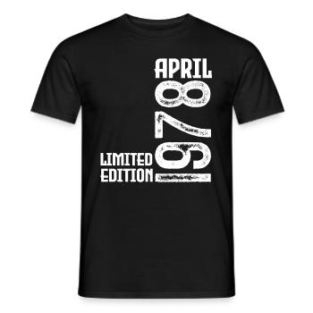 Cadeau Avril 1978. Anniversaire avril 1978. April. - T-shirt homme - noir - Devant - AI Model Male 178 light (178cm)
