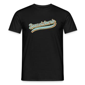 Ingenieur Vintage Bauzeichnerin - Männer T-Shirt - Schwarz - Vorne - AI Model Male 178 light (178cm)