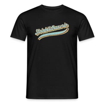 Handwerker Vintage Steinmetzin Steinbildhauerin - Männer T-Shirt - Schwarz - Vorne - AI Model Male 178 light (178cm)