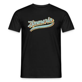 Zimmerer Vintage Zimmerin - Männer T-Shirt - Schwarz - Vorne - AI Model Male 178 light (178cm)