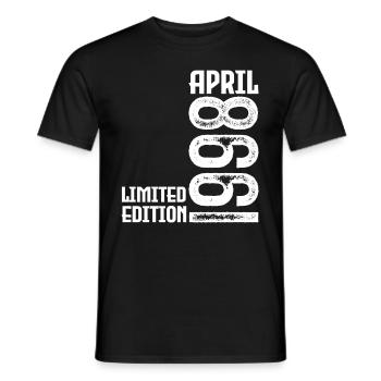 Geschenk April 1998. Jubiläum April 1998. April. - Männer T-Shirt - Schwarz - Vorne - AI Model Male 178 light (178cm)