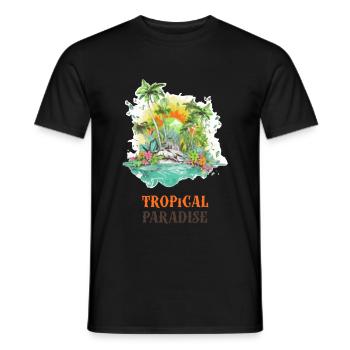 Tropical Paradise - Men's T-Shirt - black - Front - AI Model Male 178 light (178cm)
