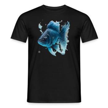 Realistischer Fisch aus Wasser - Männer T-Shirt - Schwarz - Vorne - AI Model Male 178 light (178cm)