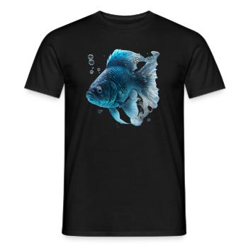 Realistischer Fisch aus Wasser - Männer T-Shirt - Schwarz - Vorne - AI Model Male 178 light (178cm)