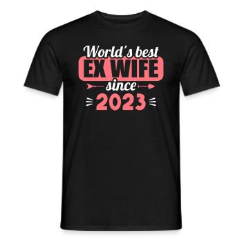 Worlds Best Ex Wife since 2023 Divorce - Men's T-Shirt - black - Front - AI Model Male 178 light (178cm)