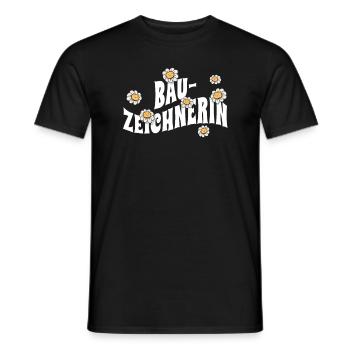 Ingenieur niedliche Blumen Bauzeichnerin - Männer T-Shirt - Schwarz - Vorne - AI Model Male 178 light (178cm)