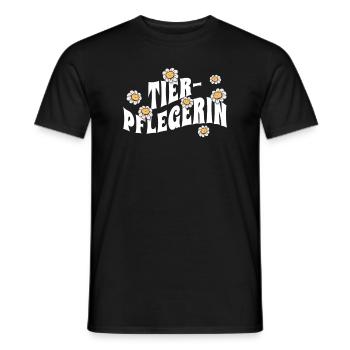 Tierwirt niedliche Blumen Tierpflegerin - Männer T-Shirt - Schwarz - Vorne - AI Model Male 178 light (178cm)