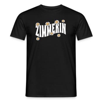 Zimmerer niedliche Blumen Zimmerin - Männer T-Shirt - Schwarz - Vorne - AI Model Male 178 light (178cm)