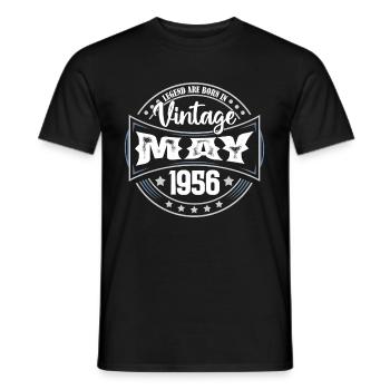 Mai 1956. Geburtstagsgeschenk Mai 1956. Mai - Männer T-Shirt - Schwarz - Vorne - AI Model Male 178 light (178cm)