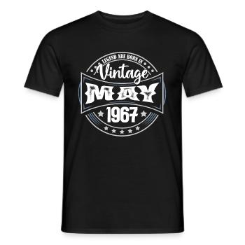 Mai 1967. Geburtstagsgeschenk Mai 1967. Mai - Männer T-Shirt - Schwarz - Vorne - AI Model Male 178 light (178cm)