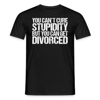 Je kunt Domheid niet genezen, maar je kunt scheiden - Heren T-shirt - zwart - Voor - AI Model Male 178 light (178cm)