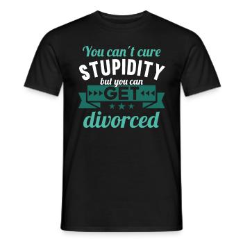 Je kunt Domheid niet genezen, maar je kunt scheiden - Heren T-shirt - zwart - Voor - AI Model Male 178 light (178cm)