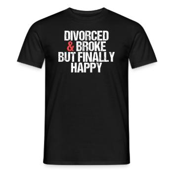Divorcé et fauché mais finalement heureux divorce - T-shirt homme - noir - Devant - AI Model Male 178 light (178cm)