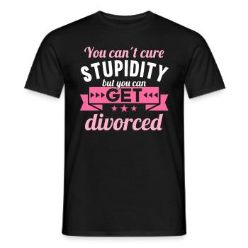 Je kunt Domheid niet genezen, maar je kunt scheiden - Heren T-shirt - zwart - Voor - AI Model Male 178 light (178cm)