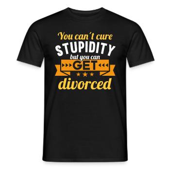 Je kunt Domheid niet genezen, maar je kunt scheiden - Heren T-shirt - zwart - Voor - AI Model Male 178 light (178cm)