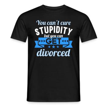 Je kunt Domheid niet genezen, maar je kunt scheiden - Heren T-shirt - zwart - Voor - AI Model Male 178 light (178cm)