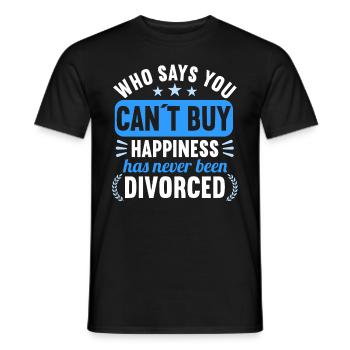 Qui a dit que vous ne pouvez pas acheter Le bonheur n’a jamais divorcé - T-shirt homme - noir - Devant - AI Model Male 178 light (178cm)