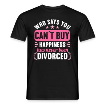 Qui a dit que vous ne pouvez pas acheter Le bonheur n’a jamais divorcé - T-shirt homme - noir - Devant - AI Model Male 178 light (178cm)