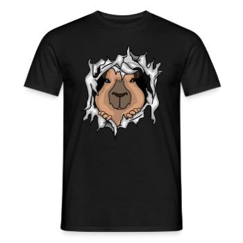 Capybara Kids Gift Cute Capybara - Men's T-Shirt - black - Front - AI Model Male 178 light (178cm)