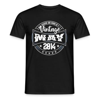 Mai 2014. Geburtstagsgeschenk Mai 2014. Mai - Männer T-Shirt - Schwarz - Vorne - AI Model Male 178 light (178cm)