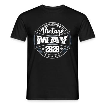 Mai 2020. Geburtstagsgeschenk Mai 2020. Mai - Männer T-Shirt - Schwarz - Vorne - AI Model Male 178 light (178cm)