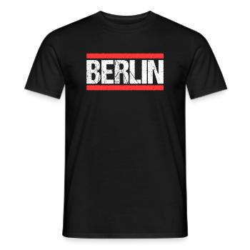 Berlin Berlinerin Berliner Stadt Berlin - Männer T-Shirt - Schwarz - Vorne - AI Model Male 178 light (178cm)