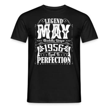 May 1956. Birthday May 1956. Gift May 1956. - Men's T-Shirt - black - Front - AI Model Male 178 light (178cm)
