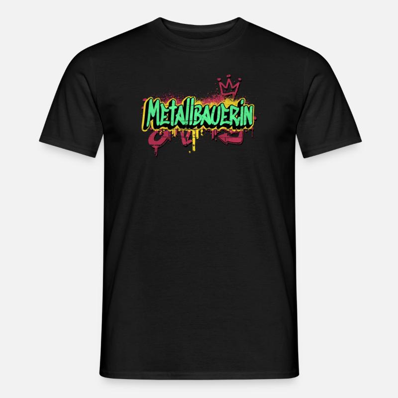 Schlosser Graffiti-Art Metallbauerin - Männer T-Shirt - Schwarz