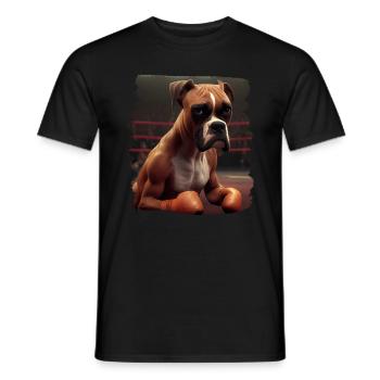 Boxer Hundebesitzer Hund Hunde Hunderasse Boxer - Männer T-Shirt - Schwarz - Vorne - AI Model Male 178 light (178cm)