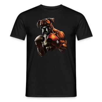 Boxer Hundebesitzer Hund Hunde Hunderasse Boxer - Männer T-Shirt - Schwarz - Vorne - AI Model Male 178 light (178cm)