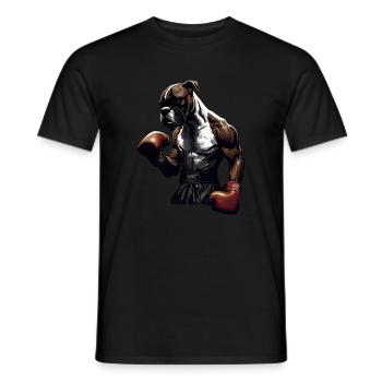 Boxer Hundebesitzer Hund Hunde Hunderasse Boxer - Männer T-Shirt - Schwarz - Vorne - AI Model Male 178 light (178cm)