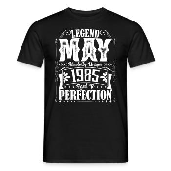 May 1985. Anniversary May 1985. Gift May 1985. - Men's T-Shirt - black - Front - AI Model Male 178 light (178cm)