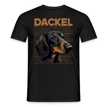 Rauhaardackel Dachshund Hund Hunde Welpe Dackel - Männer T-Shirt - Schwarz - Vorne - AI Model Male 178 light (178cm)