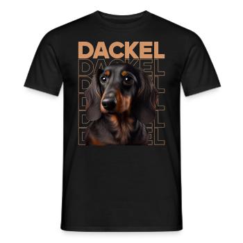 Rauhaardackel Dachshund Hund Hunde Welpe Dackel - Männer T-Shirt - Schwarz - Vorne - AI Model Male 178 light (178cm)