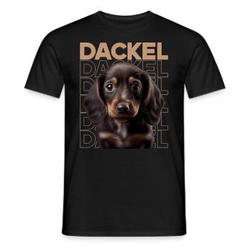 Rauhaardackel Dachshund Hund Hunde Welpe Dackel - Männer T-Shirt - Schwarz - Vorne - AI Model Male 178 light (178cm)