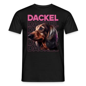 Rauhaardackel Dachshund Hund Hunde Welpe Dackel - Männer T-Shirt - Schwarz - Vorne - AI Model Male 178 light (178cm)