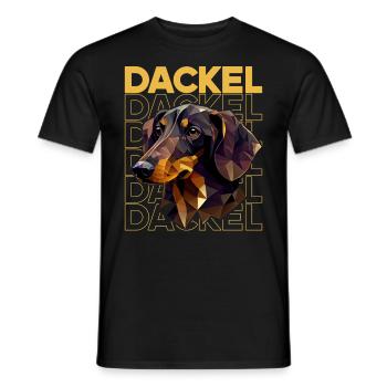 Rauhaardackel Dachshund Hund Hunde Welpe Dackel - Männer T-Shirt - Schwarz - Vorne - AI Model Male 178 light (178cm)