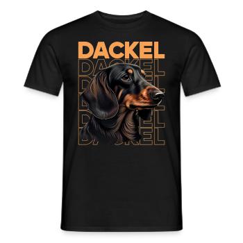 Rauhaardackel Dachshund Hund Hunde Welpe Dackel - Männer T-Shirt - Schwarz - Vorne - AI Model Male 178 light (178cm)